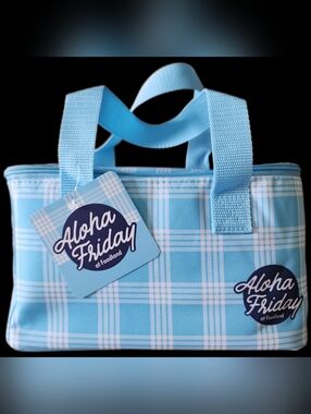 Foodland Hawaii Palaka Cooler Tote Trending Aloha Friday Bag Light Blue